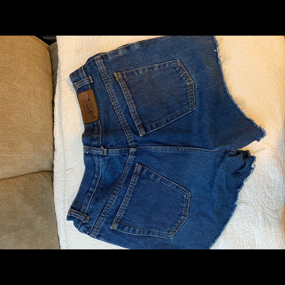 High waisted jean shorts